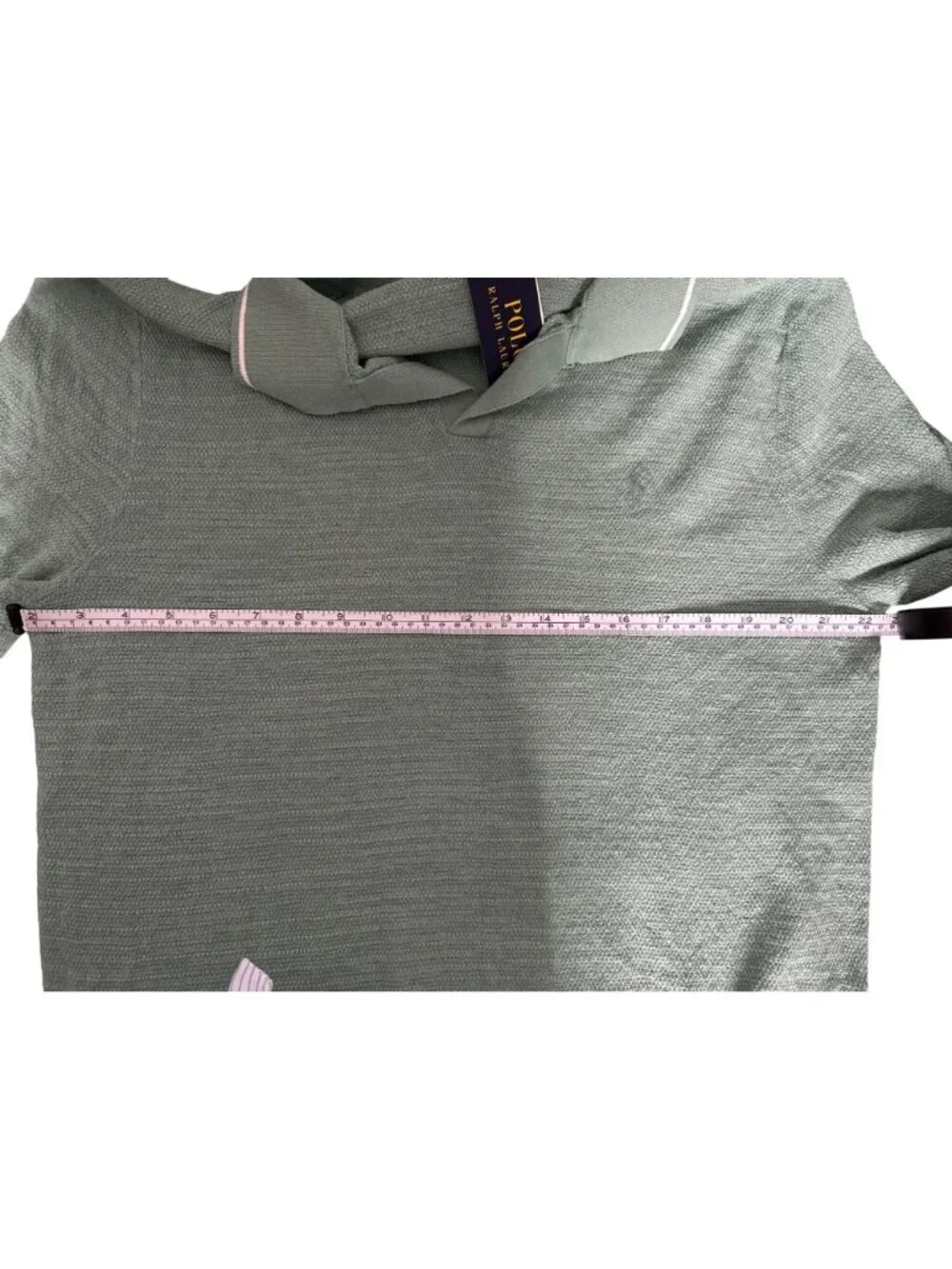 NWT Polo Ralph Lauren Cotton Linen Johnny Collar Sweater Faded Mint Size Large